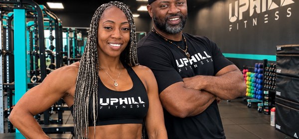 Michelle and Davon Hill in the UPHILL FITNESS gym